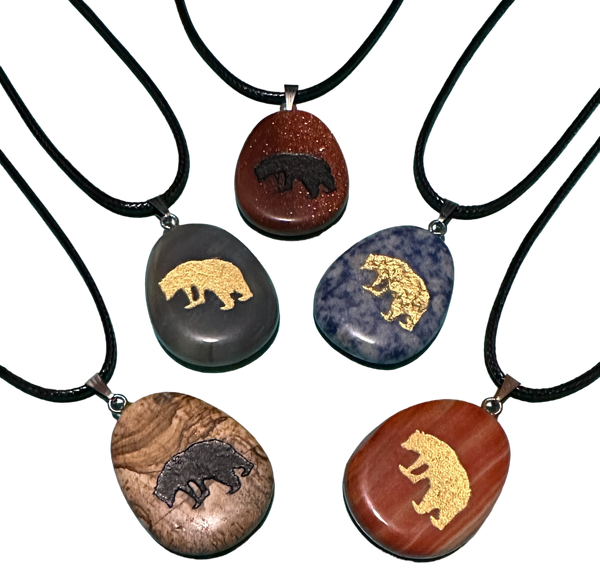 Spirit Stone Pendant Necklace - Bear